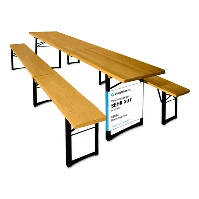 Table et bancs pliants en bois 220cm pour jardin