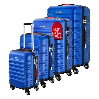 Set de 4 valises rigides bleu voyages rangement