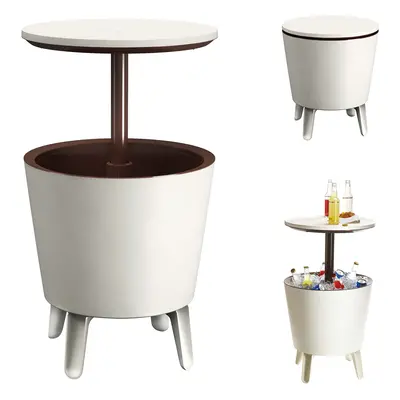 Keter Table de jardin glacière Cool Bar 30L blanc/marron