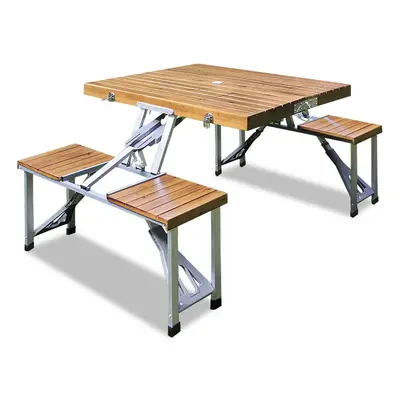 Table de camping en alu avec 4 chaises pliables