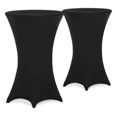 Housse de table haute, set de 2, noir Ø60cm