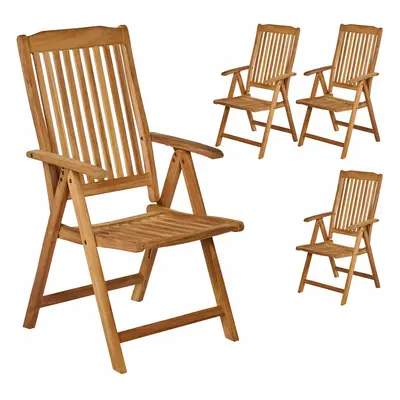 Set de 4 chaises de jardin Bari bois teck