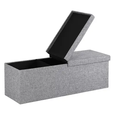 Banc coffre gris clair 115x38x38cm siège