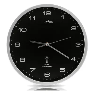 Horloge argent radio pilotée 31cm changement heure auto