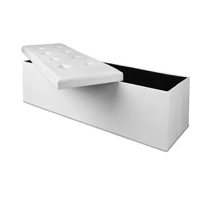 Banc coffre MDF avec rangement 115x38x38cm Blanc