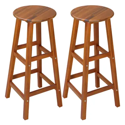 2x Tabouret de bar en bois rond 76x34x34cm