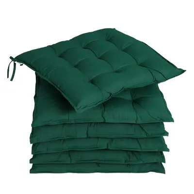 Lot de 6 Coussins de chaise vert fibres creuses