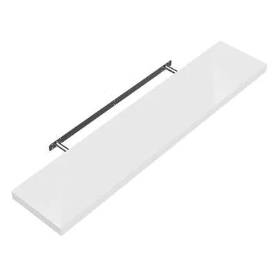 Etagère murale flottante 90cm max. 15kg blanc brillant MDF support de fixation