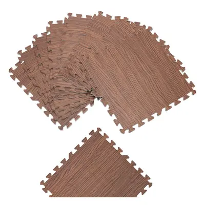 Tapis puzzle 8pcs aspect bois marron foncé 180x90cm