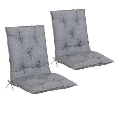 Set de 2 coussins gris chiné pour chaise avec dossier