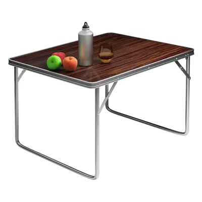 Table camping en aluminium Design Bois 80x60x70cm pliable