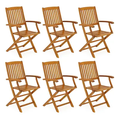 Set de 6 chaises de jardin Boston en bois d’acacia pliable