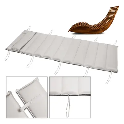 Matelas coussin crème pour chaise de longue 177x58x7cm