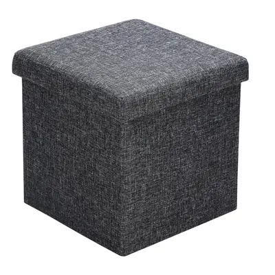 Tabouret gris foncé 38x38x38 cm pouf coffre de rangement