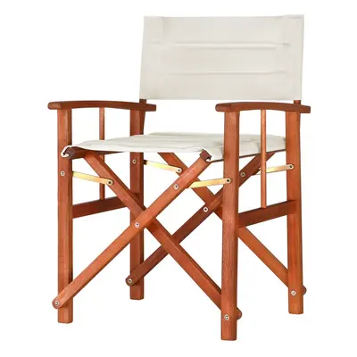 Chaise de directeur pliable crème en bois eucalyptus FSC