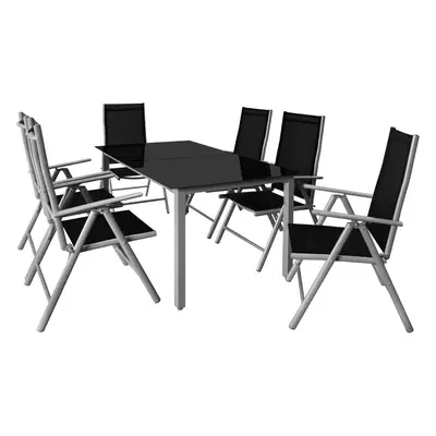 Table et chaises de jardin Bern gris en alu 7pcs