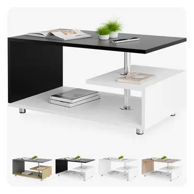 Table basse Orlando blanc/noir 95x55x50cm