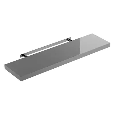 Etagère murale flottante 90cm max. 15kg gris brillant MDF support de fixation