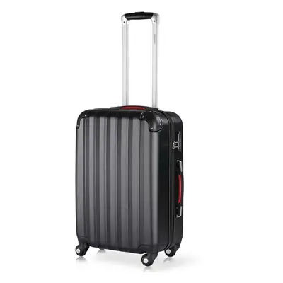 Valise rigide noir L 39,5x25x60cm bagage avec cadenas