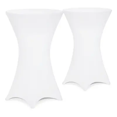 Housse de table haute, set de 2, blanc Ø80cm