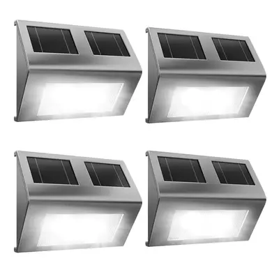 Lot de 4 applique murale solaire extérieure en inox