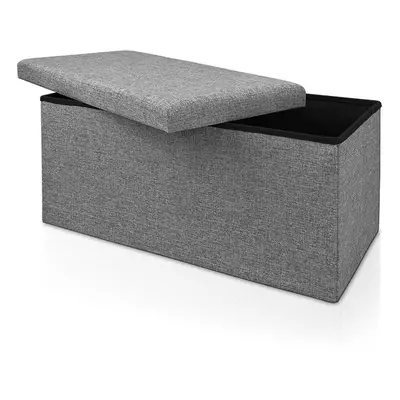 Banc pliable gris 80x40x40cm en MDF avec rangement siège