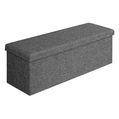 Banc coffre gris foncé 115x38x38cm en MDF