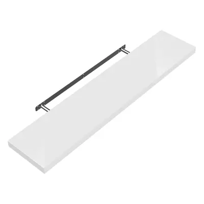 Etagère murale flottante 110cm max. 15kg blanc brillant MDF support de fixation