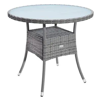 Table en poly rotin gris ronde Ø60cm