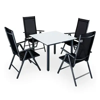 Table et chaises de jardin Bern anthracite en alu 5pcs