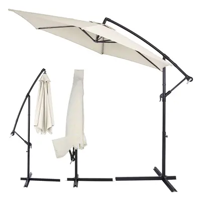 Parasol crème Alu Ø330cm protection UV 50+ avec housse