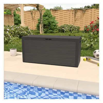 Coffre de jardin 120x46x57cm effet bois rangement