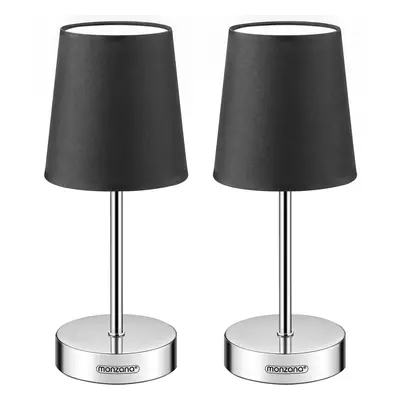 2x Lampe de chevet anthracite 32x13x13cm avec abat-jour