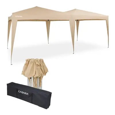 Tonnelle de jardin 3x6m crème système pop-up réglable