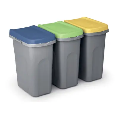 Lot de 3 poubelles en plastique 25L