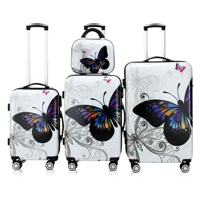 Lot 4 valises Butterfly renforcées avec mallette et verrou