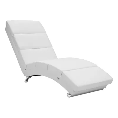 Chaise de relaxation blanche London en similicuir