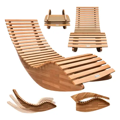 Chaise longue à bascule JAVA pliable en bois certifié FSC®