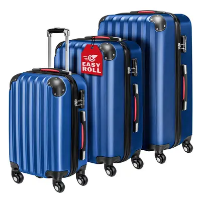 Set de 3 valises renforcées Bleu - M L XL