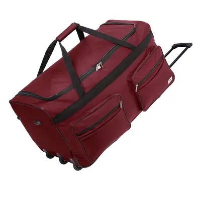 Grand sac de voyage rouge 160L trolley avec cadenas