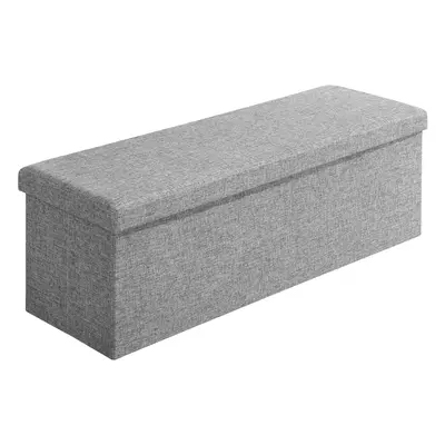 Banc coffre gris 115x38x38cm en MDF