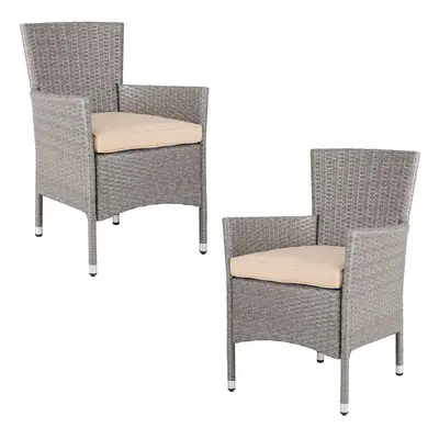 Set de 2 chaises de jardin en polyrotin Crème/Beige