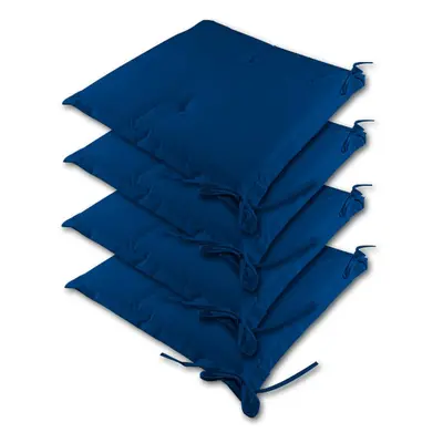 4x Coussins pour chaise bleu 41cm jardin terrasse