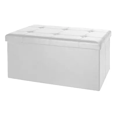 Banc coffre 80x40x40cm blanc en MDF avec rangement