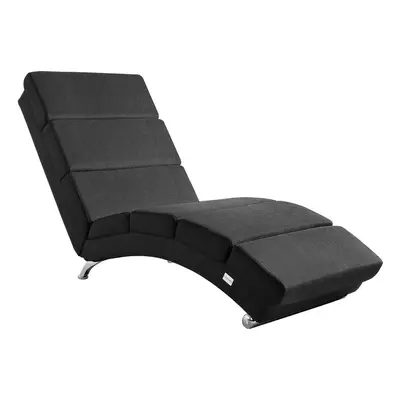 Chaise de relaxation anthracite London en tissu