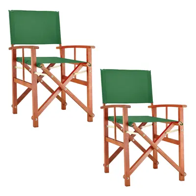 2x Chaise de directeur Cannes vert en bois d'eucalyptus