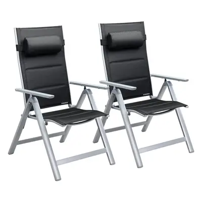 Set de 2 chaises en aluminium Bern Premium argent dossier haut