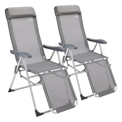 Set de 2 chaise à dossier haut en aluminium pliables