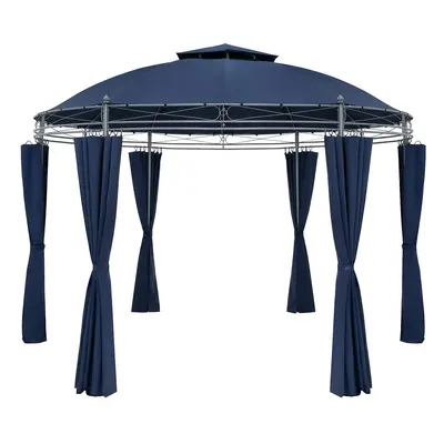 Tonnelle de jardin Toscana bleu 3,5 m pavillon rond