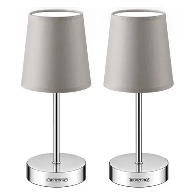 2x Lampe de chevet taupe 32x13x13cm avec abat-jour